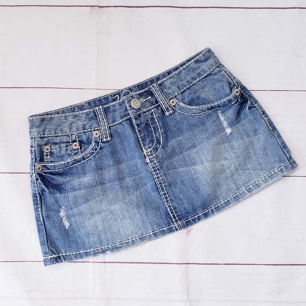Vanity jean denim skirt